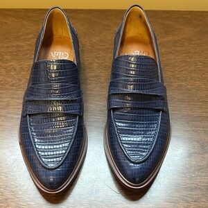 Franco Sarto Navy Textured Loafers
